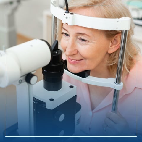 Glaucoma specialist at Carolina Eyecare Physicians conducting intraocular pressure test for glaucoma diagnosis in South Carolina