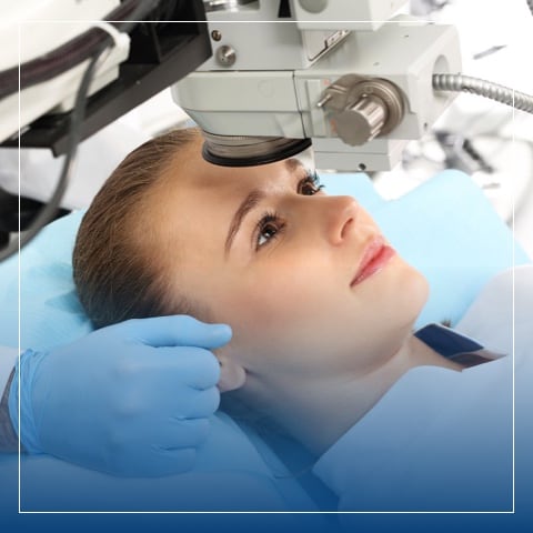 LASIK eye surgery specialist at Carolina Eyecare Physicians performing laser vision correction procedure in Bluffton, SC